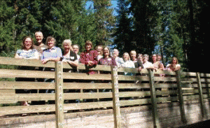 Retreat attendees on Bridge